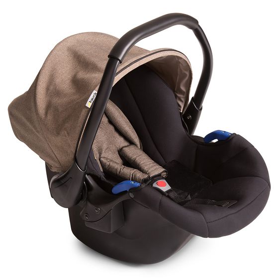 Hauck 4in1 Kinderwagen-Set Maxan 4 Plus inkl. Babyschale Comfort Fix und Isofix Basis - Melange Brown