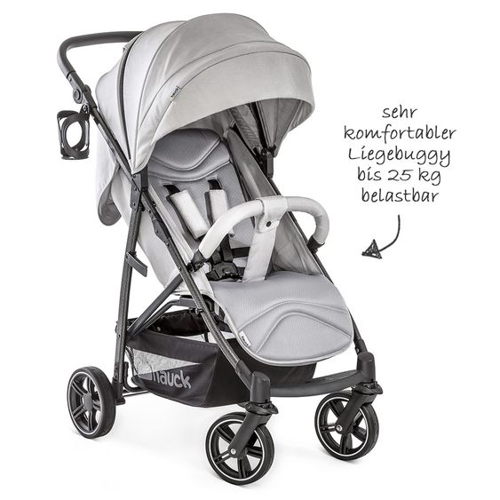 Hauck 4in1 Kinderwagen-Set Rapid 4S Plus (bis 25 kg) inkl. Isofix Basis, Regenschutz und Insektenschutz - Lunar Stone