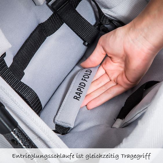 Hauck 4in1 Kinderwagen-Set Rapid 4S Plus (bis 25 kg) inkl. Isofix Basis, Regenschutz und Insektenschutz - Lunar Stone