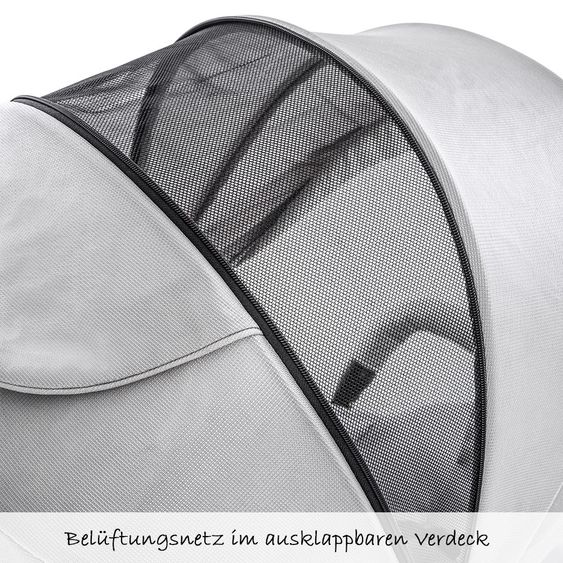 Hauck 4in1 Kinderwagen-Set Rapid 4S Plus (bis 25 kg) inkl. Isofix Basis, Regenschutz und Insektenschutz - Lunar Stone