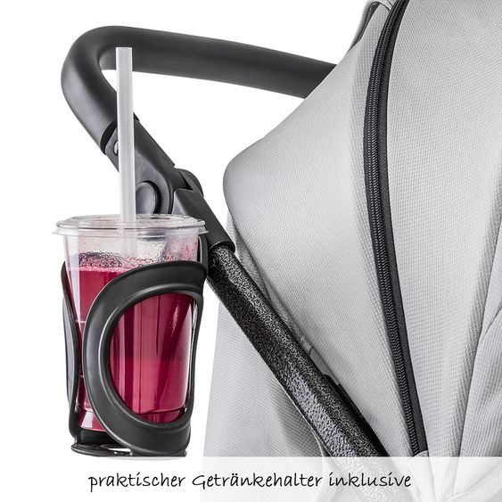 Hauck 4in1 Kinderwagen-Set Rapid 4S Plus (bis 25 kg) inkl. Isofix Basis, Regenschutz und Insektenschutz - Lunar Stone