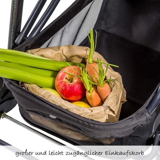 Hauck 4in1 Kinderwagen-Set Rapid 4S Plus (bis 25 kg) inkl. Isofix Basis, Regenschutz und Insektenschutz - Lunar Stone