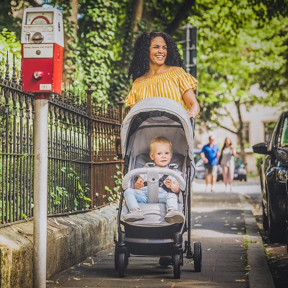 Hauck 4in1 Kinderwagen-Set Rapid 4S Plus (bis 25 kg) inkl. Isofix Basis, Regenschutz und Insektenschutz - Lunar Stone