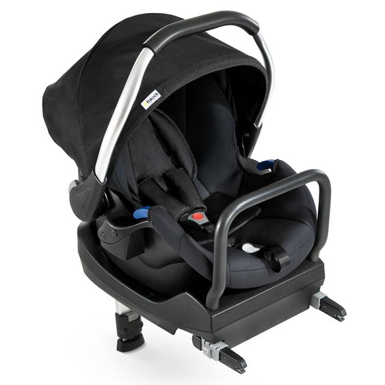 Hauck 4in1 Kinderwagen-Set Saturn R Duoset inkl. Babyschale, Isofix Basis, Regenschutz und Insektenschutz - Caviar Stone