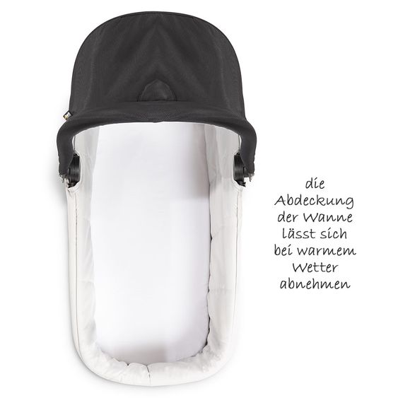 Hauck 4in1 Kinderwagen-Set Saturn R Duoset inkl. Babyschale, Isofix Basis, Regenschutz und Insektenschutz - Caviar Stone