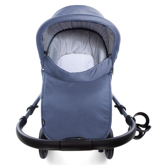 Hauck 4in1 Kinderwagen-Set Saturn R Duoset inkl. Babyschale, Isofix Basis, Regenschutz und Insektenschutz - Denim Silver