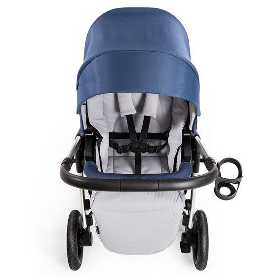 Hauck 4in1 Kinderwagen-Set Saturn R Duoset inkl. Babyschale, Isofix Basis, Regenschutz und Insektenschutz - Denim Silver