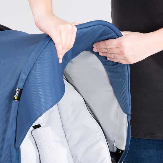 Hauck 4in1 Kinderwagen-Set Saturn R Duoset inkl. Babyschale, Isofix Basis, Regenschutz und Insektenschutz - Denim Silver
