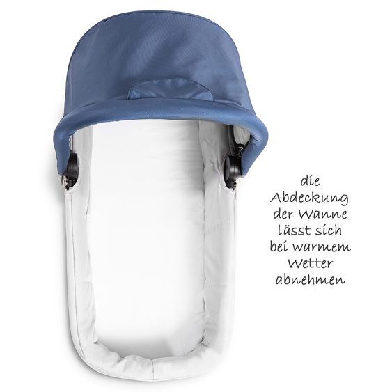 Hauck 4in1 Kinderwagen-Set Saturn R Duoset inkl. Babyschale, Isofix Basis, Regenschutz und Insektenschutz - Denim Silver