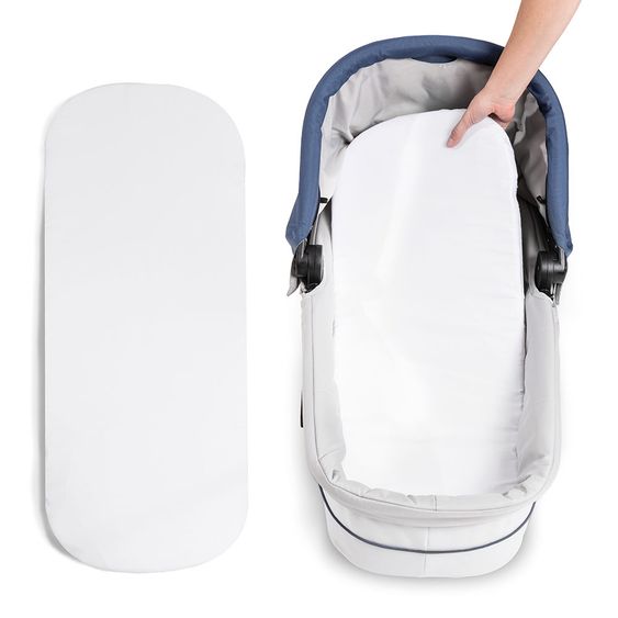 Hauck 4in1 Kinderwagen-Set Saturn R Duoset inkl. Babyschale, Isofix Basis, Regenschutz und Insektenschutz - Denim Silver