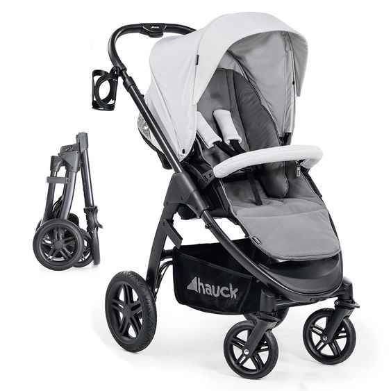 Hauck 4in1 Kinderwagen-Set Saturn R Duoset inkl. Babyschale, Isofix Basis, Regenschutz und Insektenschutz - Lunar Stone