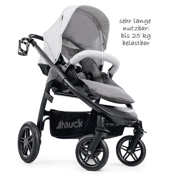 Hauck 4in1 Kinderwagen-Set Saturn R Duoset inkl. Babyschale, Isofix Basis, Regenschutz und Insektenschutz - Lunar Stone