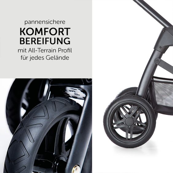 Hauck 4in1 Kinderwagen-Set Saturn R Duoset inkl. Babyschale, Isofix Basis, Regenschutz und Insektenschutz - Lunar Stone