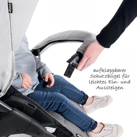 Hauck 4in1 Kinderwagen-Set Saturn R Duoset inkl. Babyschale, Isofix Basis, Regenschutz und Insektenschutz - Lunar Stone