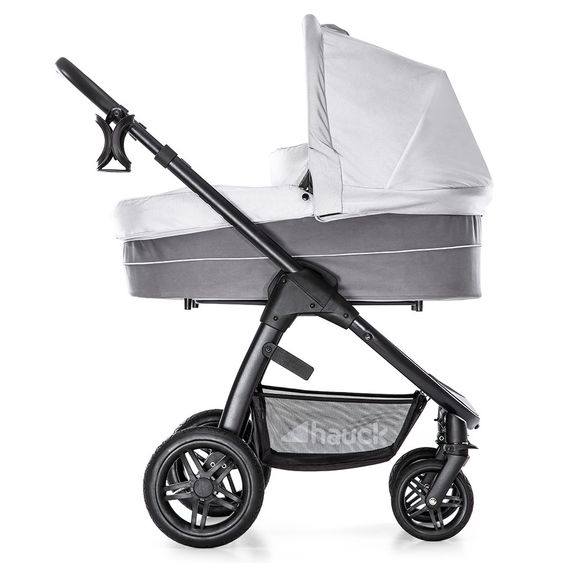 Hauck 4in1 Kinderwagen-Set Saturn R Duoset inkl. Babyschale, Isofix Basis, Regenschutz und Insektenschutz - Lunar Stone
