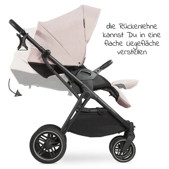 Hauck Set 4in1 per passeggino Vision X - Nero con portabebè i-Size, base Isofix e pacchetto accessori XXL - Melange Beige