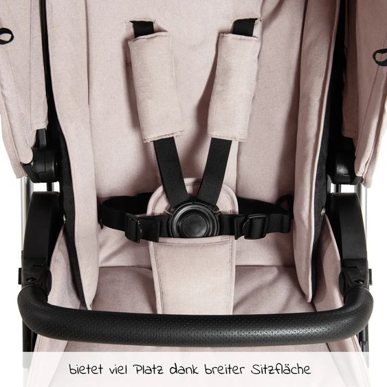 Hauck Set 4in1 per passeggino Vision X - Nero con portabebè i-Size, base Isofix e pacchetto accessori XXL - Melange Beige