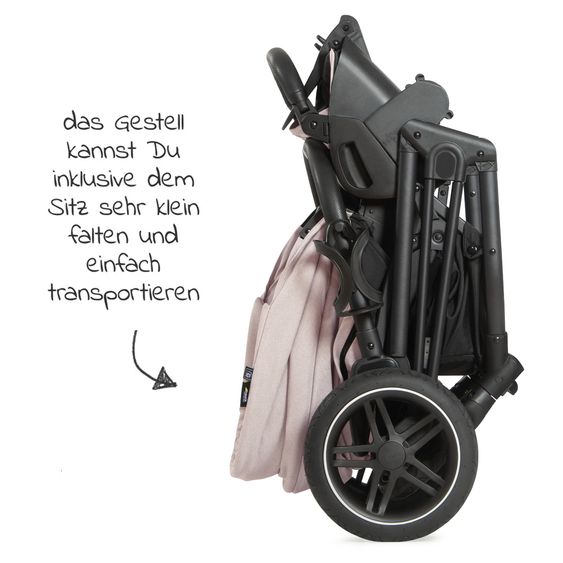 Hauck Set 4in1 per passeggino Vision X - Nero con portabebè i-Size, base Isofix e pacchetto accessori XXL - Melange Beige