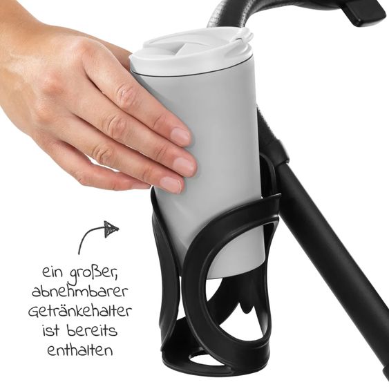 Hauck 4in1 Kinderwagen-Set Vision X - Black inkl. i-Size Babyschale, Isofix Basis und XXL Zubehörpaket - Melange Grey