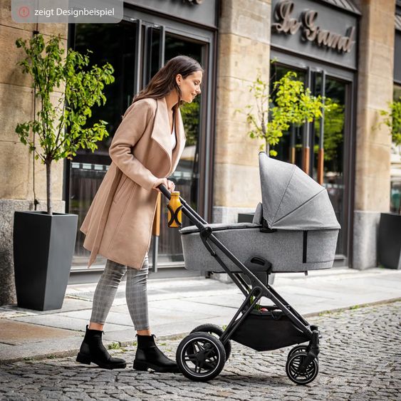 Hauck 4in1 Kinderwagen-Set Vision X - Black inkl. i-Size Babyschale, Isofix Basis und XXL Zubehörpaket - Melange Rose