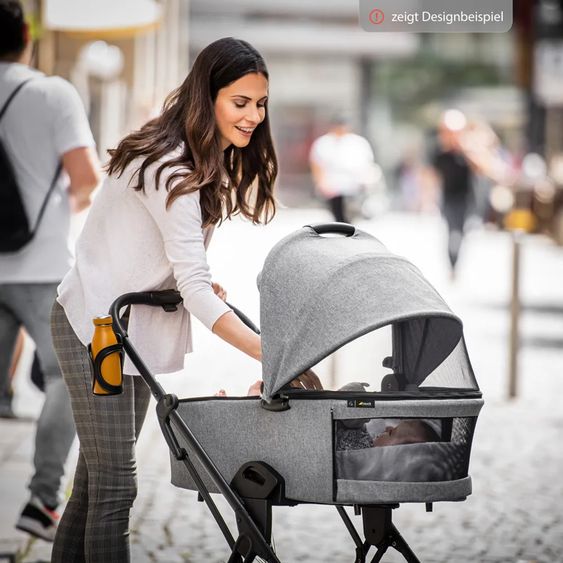 Hauck 4in1 Kinderwagen-Set Vision X - Black inkl. i-Size Babyschale, Isofix Basis und XXL Zubehörpaket - Melange Rose