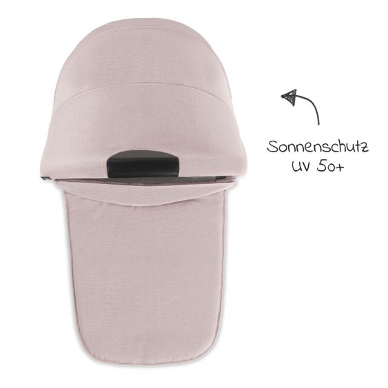 Hauck 4in1 Stroller Set Vision X Duoset Black incl. i-Size infant carrier, Isofix base and XXL accessory pack - Melange Beige