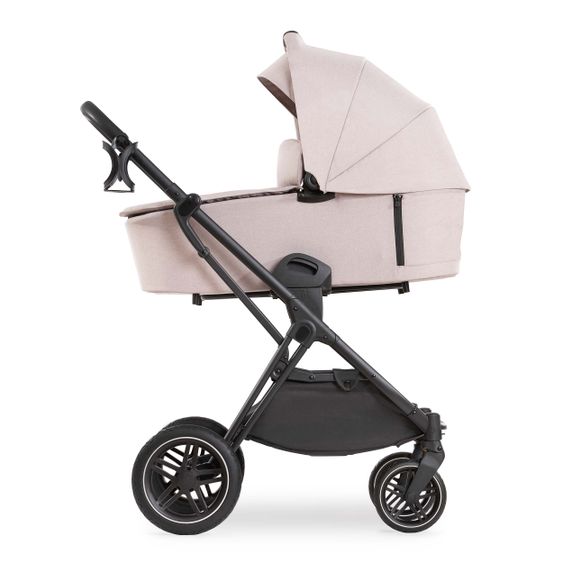 Hauck 4in1 Stroller Set Vision X Duoset Black incl. i-Size infant carrier, Isofix base and XXL accessory pack - Melange Beige