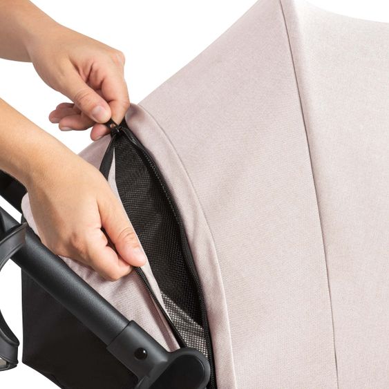 Hauck 4in1 Stroller Set Vision X Duoset Black incl. i-Size infant carrier, Isofix base and XXL accessory pack - Melange Beige