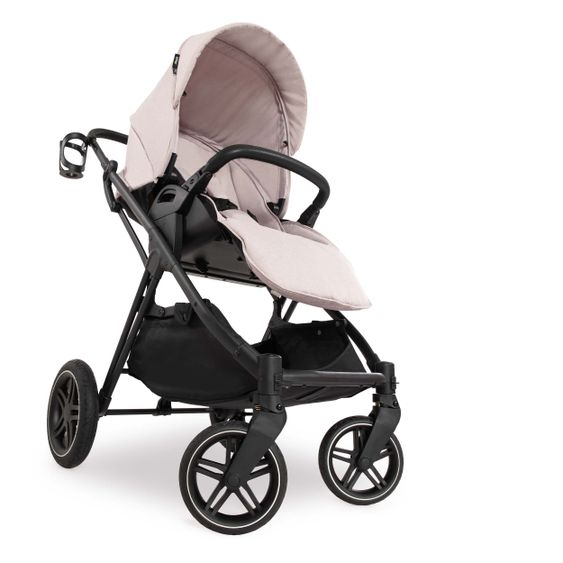 Hauck 4in1 Stroller Set Vision X Duoset Black incl. i-Size infant carrier, Isofix base and XXL accessory pack - Melange Beige