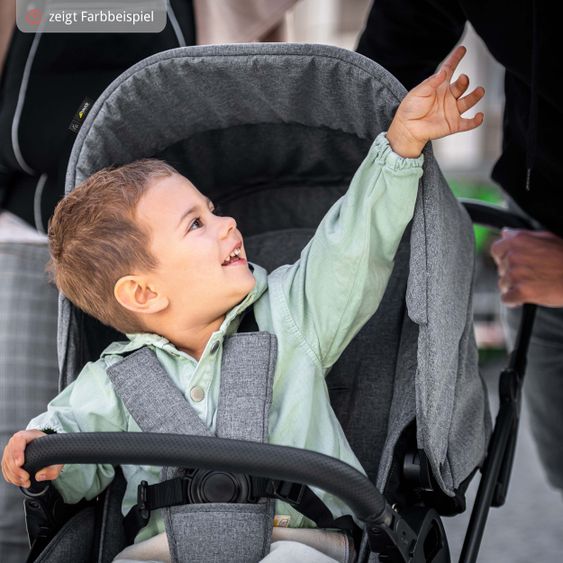 Hauck 4in1 Stroller Set Vision X Duoset Black incl. i-Size infant carrier, Isofix base and XXL accessory pack - Melange Beige