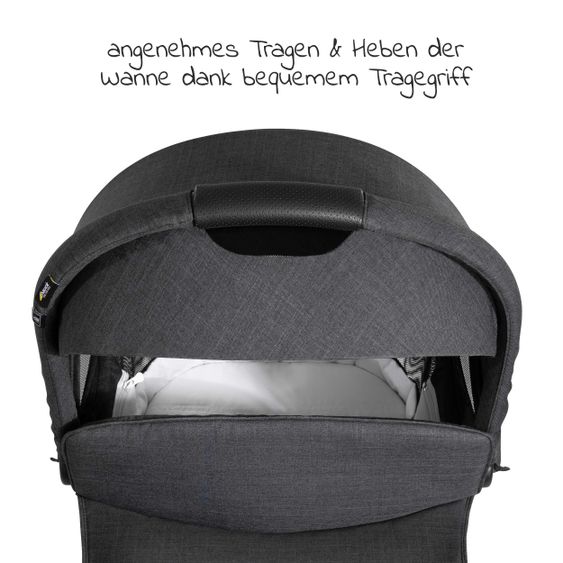 Hauck 4in1 Kinderwagen-Set Vision X Duoset Black inkl. i-Size Babyschale, Isofix Basis und XXL Zubehörpaket - Melange Black