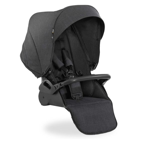 Hauck 4in1 Kinderwagen-Set Vision X Duoset Black inkl. i-Size Babyschale, Isofix Basis und XXL Zubehörpaket - Melange Black