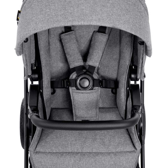 Hauck 4in1 Stroller Set Vision X Duoset Black incl. i-Size infant carrier, Isofix base and XXL accessory pack - Melange Grey