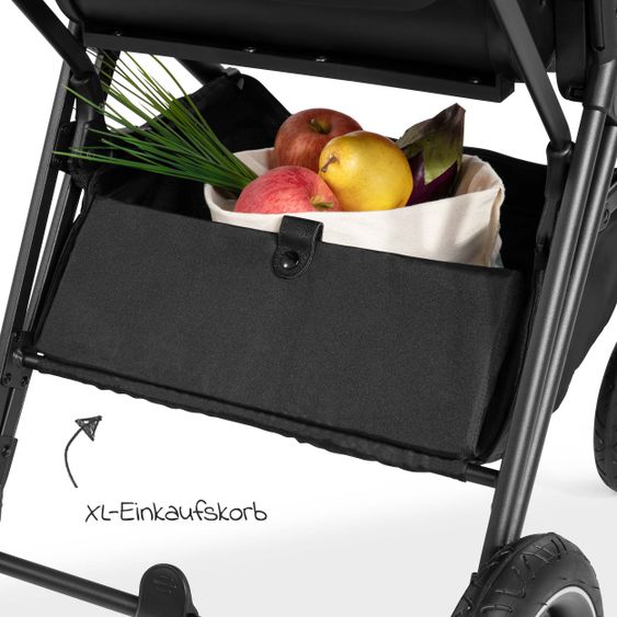 Hauck 4in1 Stroller Set Vision X Duoset Black incl. i-Size infant carrier, Isofix base and XXL accessory pack - Melange Grey