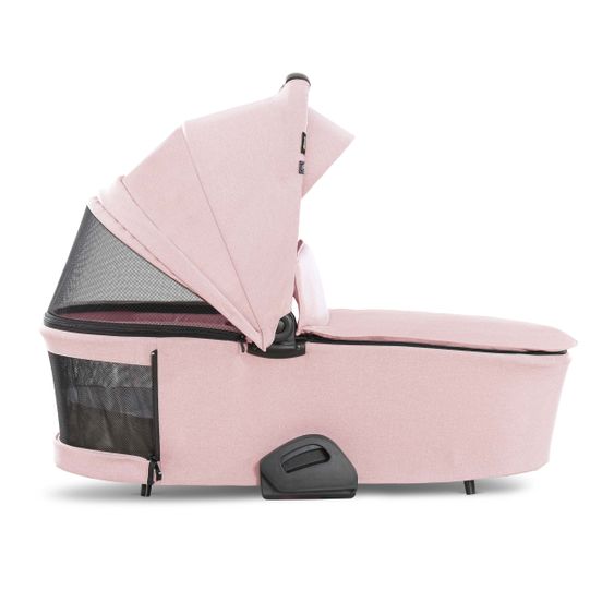 Hauck 4in1 Kinderwagen-Set Vision X Duoset Black inkl. i-Size Babyschale, Isofix Basis und XXL Zubehörpaket - Melange Rose
