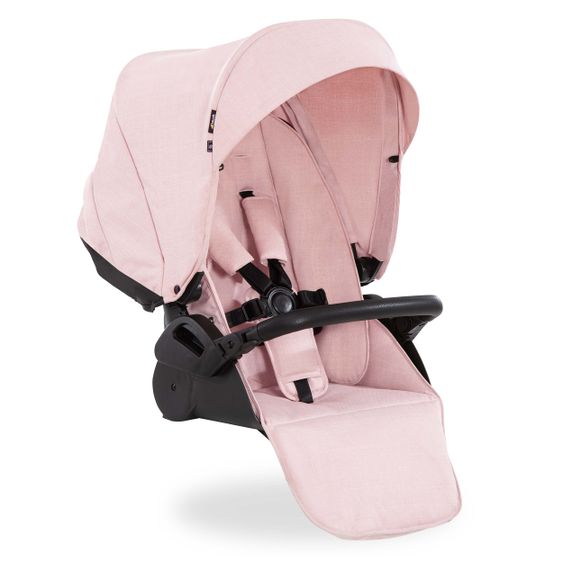 Hauck 4in1 Kinderwagen-Set Vision X Duoset Black inkl. i-Size Babyschale, Isofix Basis und XXL Zubehörpaket - Melange Rose