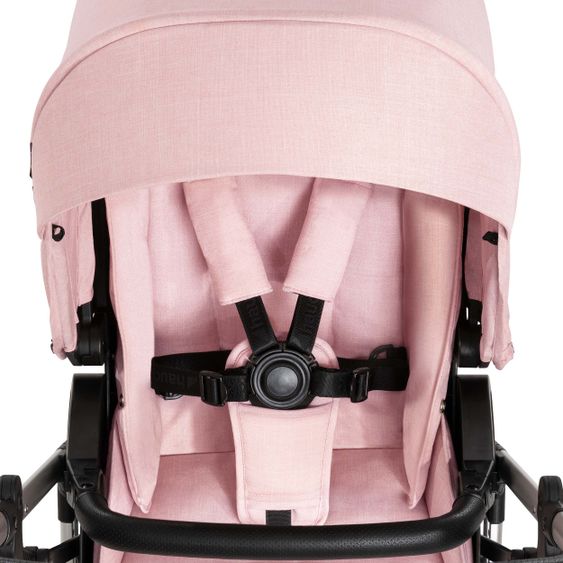 Hauck 4in1 Kinderwagen-Set Vision X Duoset Black inkl. i-Size Babyschale, Isofix Basis und XXL Zubehörpaket - Melange Rose