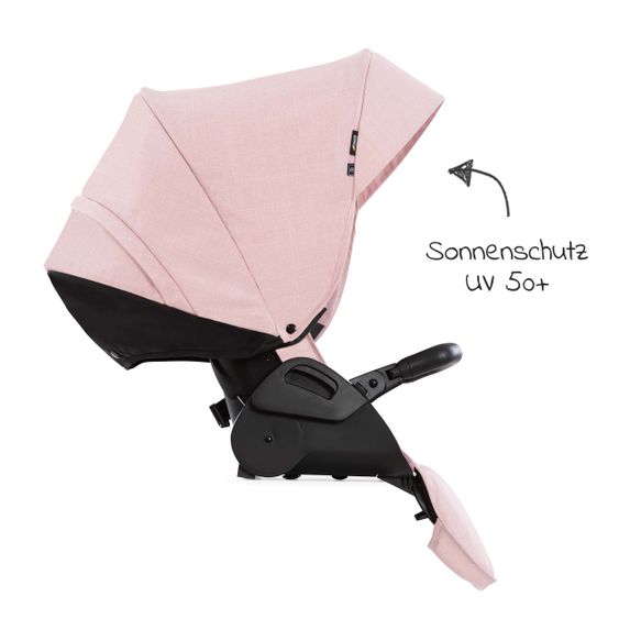 Hauck 4in1 Kinderwagen-Set Vision X Duoset Black inkl. i-Size Babyschale, Isofix Basis und XXL Zubehörpaket - Melange Rose
