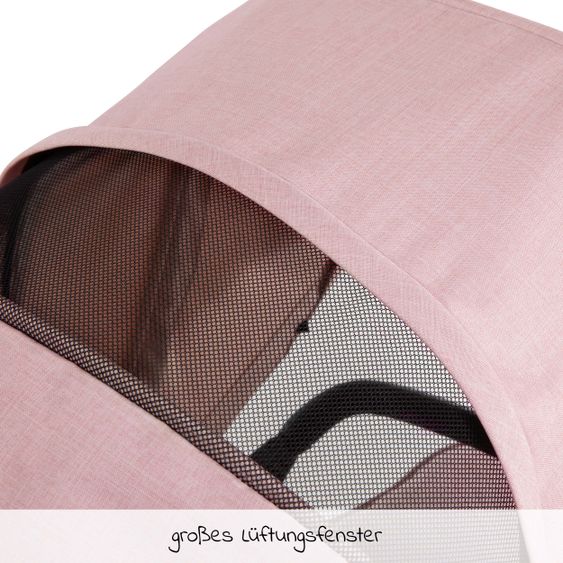 Hauck 4in1 Kinderwagen-Set Vision X Duoset Black inkl. i-Size Babyschale, Isofix Basis und XXL Zubehörpaket - Melange Rose