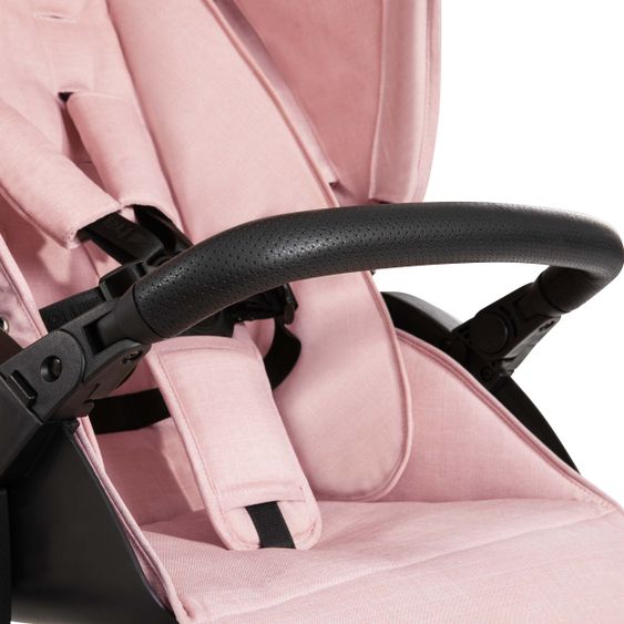 Hauck 4in1 Kinderwagen-Set Vision X Duoset Black inkl. i-Size Babyschale, Isofix Basis und XXL Zubehörpaket - Melange Rose