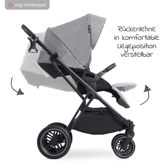 Hauck 4in1 Kinderwagen-Set Vision X Duoset Silver inkl. i-Size Babyschale, Isofix Basis und XXL Zubehörpaket - Melange Grey