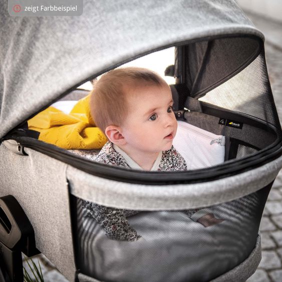 Hauck 4in1 Kinderwagen-Set Vision X Duoset Silver inkl. i-Size Babyschale, Isofix Basis und XXL Zubehörpaket - Melange Grey