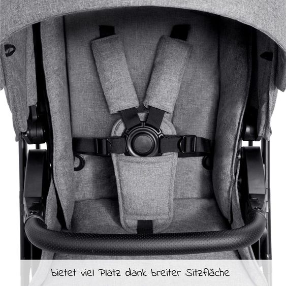 Hauck 4in1 Kinderwagen-Set Vision X - Silver inkl. i-Size Babyschale, Isofix Basis und XXL Zubehörpaket - Melange Grey