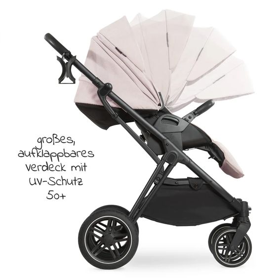 Hauck 4in1 Kinderwagen-Set Vision X Trio Set - inkl. i-Size Babyschale & Isofix Base & XXL Zubehörset - Melange Beige