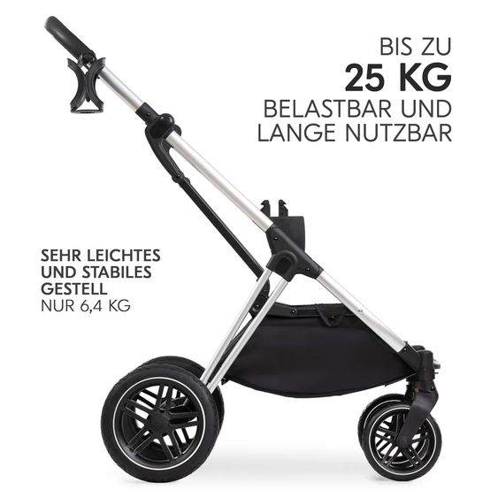 Hauck 4in1 Kinderwagen-Set Vision X Trio Set - inkl. i-Size Babyschale & Isofix Base & XXL Zubehörset - Melange Beige