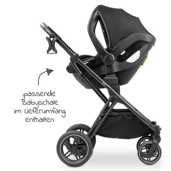 Hauck 4in1 Kinderwagen-Set Vision X Trio Set - inkl. i-Size Babyschale & Isofix Base & XXL Zubehörset - Melange Beige