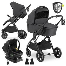 4in1 Kinderwagen-Set Vision X Trio Set - inkl. i-Size Babyschale & Isofix Base & XXL Zubehörset - Melange Black