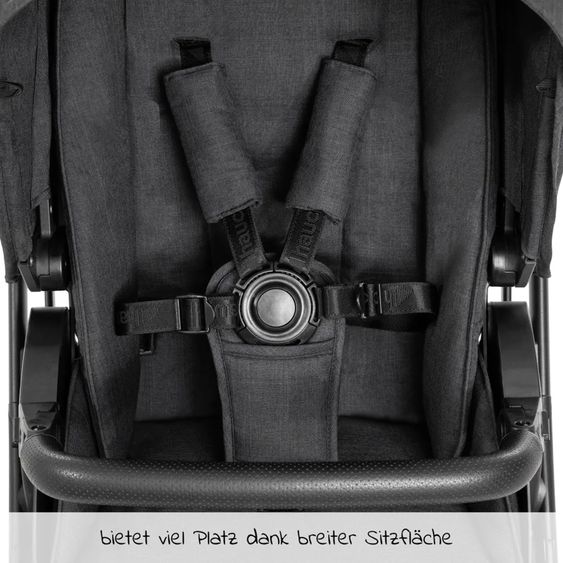 Hauck 4in1 Kinderwagen-Set Vision X Trio Set - inkl. i-Size Babyschale & Isofix Base & XXL Zubehörset - Melange Black