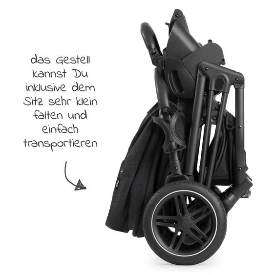 Hauck 4in1 Kinderwagen-Set Vision X Trio Set - inkl. i-Size Babyschale & Isofix Base & XXL Zubehörset - Melange Black