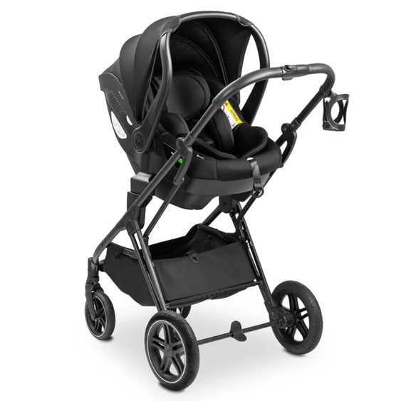 Hauck 4in1 Kinderwagen-Set Vision X Trio Set - inkl. i-Size Babyschale & Isofix Base & XXL Zubehörset - Melange Black